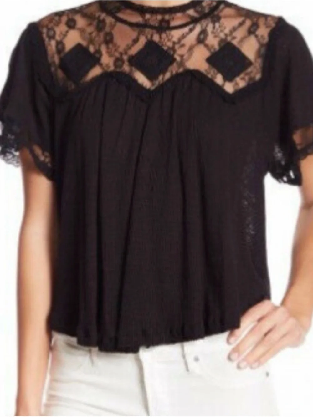Free People Cape May Lace Top size S